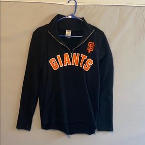 PINK Giant’s pullover 3/4 zip crew neck  hoodie